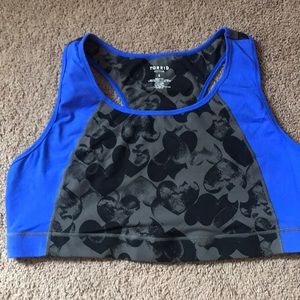 Royal blue/grey/black torrid sports bra